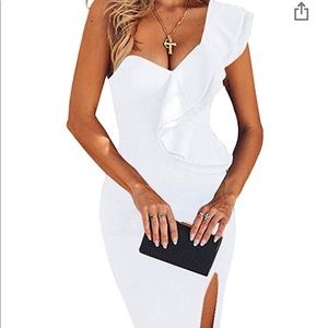 UONBOX One Shoulder Knee Length Bandage Dress